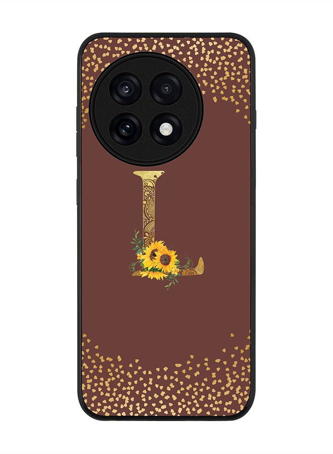 Stylizedd For OnePlus 13R / Ace 5 Pro Case,Slim fit Camera Protection, Shockproof Thin Phone cover  - Custom Floral Monogram - L  (Brown )