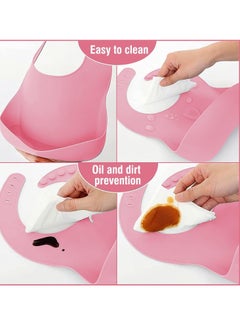 Gonice Baby Feeding Set, Baby Led Weaning Supplies with Suction Bowl Divided Plate, Toddler Self Feeding Dish Set with Spoons Forks Sippy Cup Adjustable Bib, Eating Utensils for 6+ Months (Pink)  - Image 3