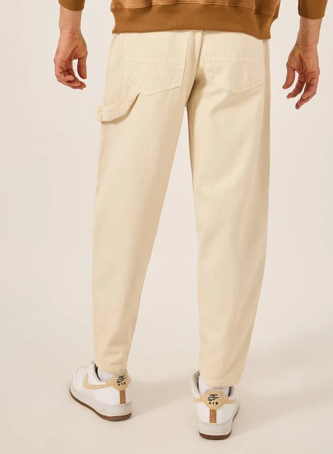 Styli Mid Rise Balloon Fit Jeans with Pockets