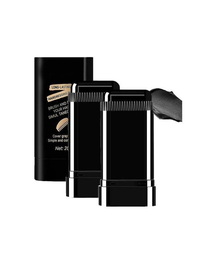 pewatul 2-in-1 Hair Color Stick & Comb, Long-Lasting Waterproof Color,Sweat-Proof, Quick Root Touch-Up, Easy Root Coverage for Everyday Styling, For Women & Men (BLACK) - Image 1