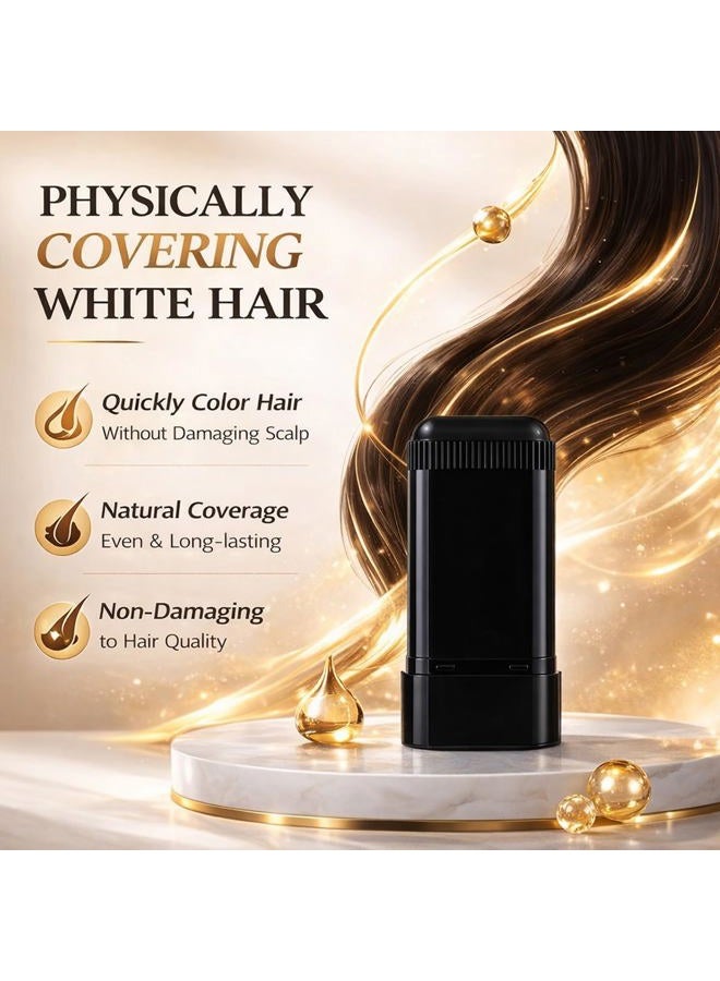 pewatul 2-in-1 Hair Color Stick & Comb, Long-Lasting Waterproof Color,Sweat-Proof, Quick Root Touch-Up, Easy Root Coverage for Everyday Styling, For Women & Men (BLACK) - Image 4