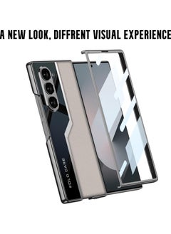 General Luxurious Samsung Galaxy Z Fold 6 phone case, polycarbonate and leather plating, complete with camera and screen protector, full coverage hard shell  - Image 3