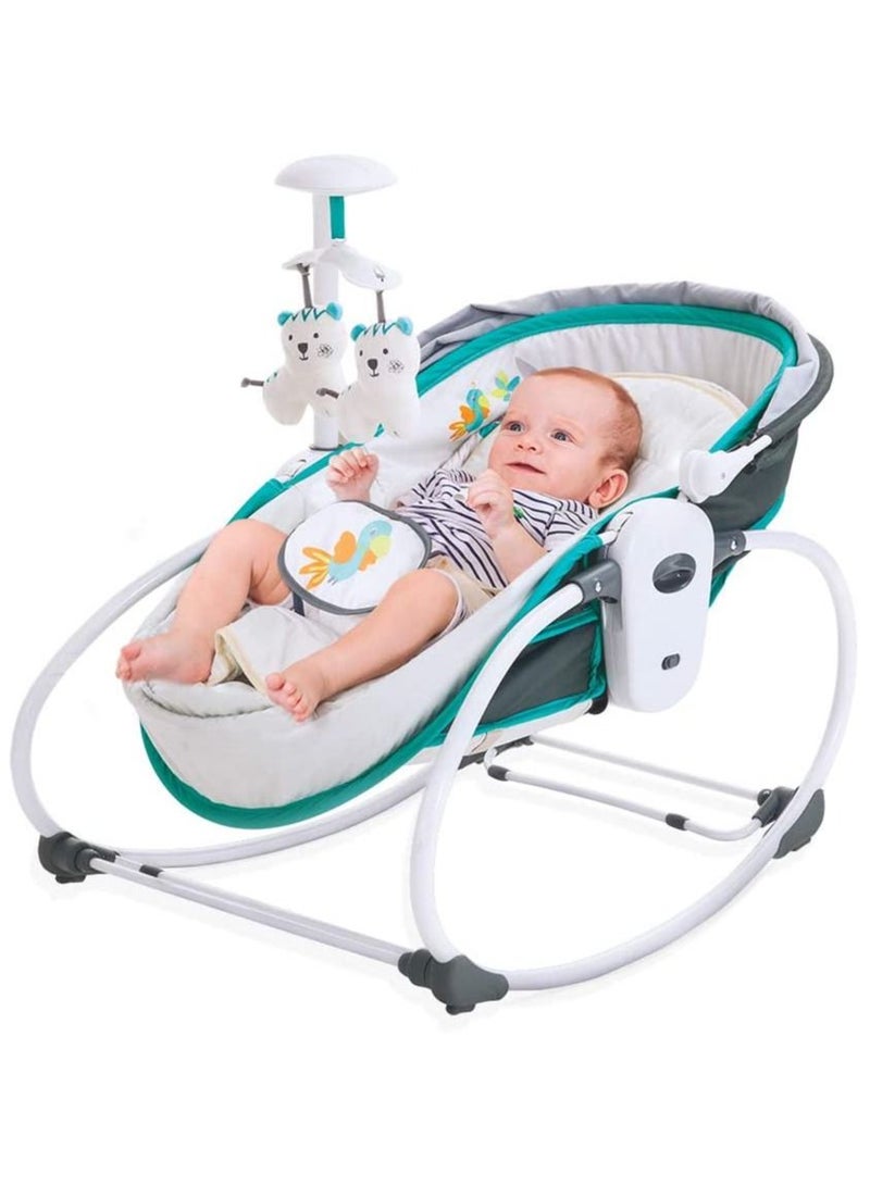 5-in-1 baby Rocking Bed and Chair Musical Travel Bassinet, Best Gift for Newborn Boys and Girls - Image 1
