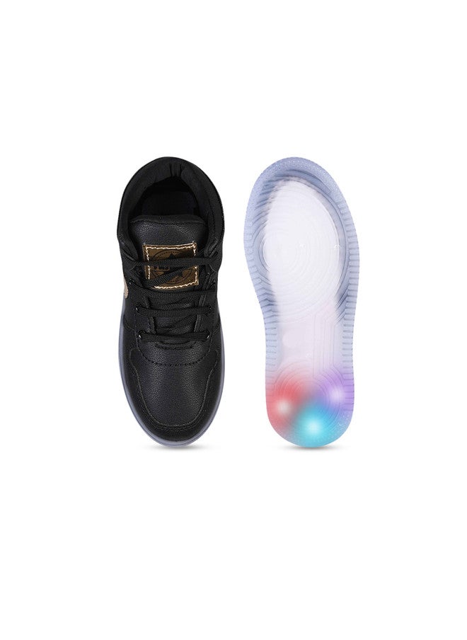 KATS Boys Lightweight Memory Foam Insole LED Sneakers with Mid-Top Design - Image 4