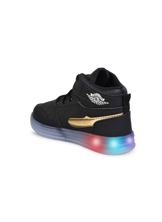 KATS Boys Lightweight Memory Foam Insole LED Sneakers with Mid-Top Design - Image 3