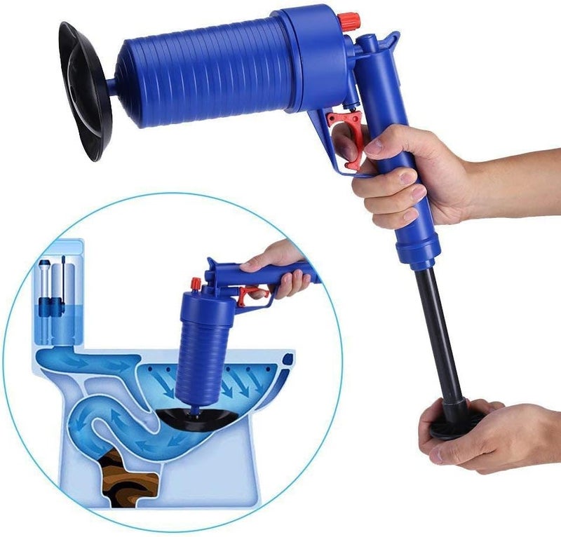 KRLZ Air Pressure Plunger Toilet Plunger Kitchen Sink Sewer Dredge Tool High Pressure Air Power Drain Blaster for Kitchen Bathtub Shower Sink Plunger, with 4 Different Sized Suckers - Image 2