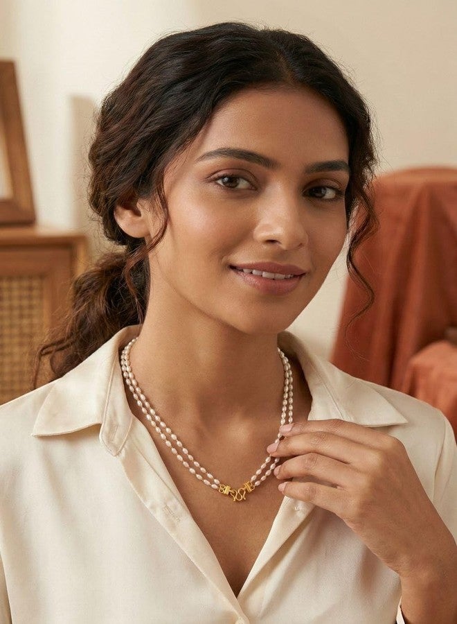 NKR GOLD Handcrafted Multi-Layer Beaded Traditional Necklace for Women with Dual-Strand Design, Elegant Oval Beads, Premium Metal Accents, Lightweight Ethnic Fashion Jewelry for Festive, Wedding - Image 4