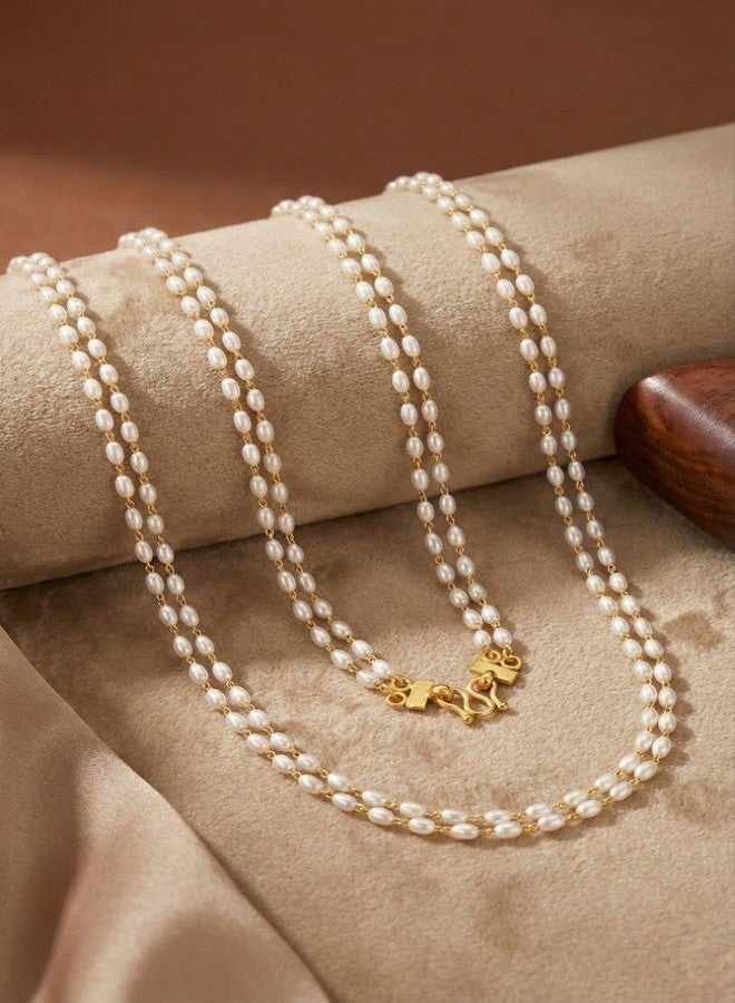 NKR GOLD Handcrafted Multi-Layer Beaded Traditional Necklace for Women with Dual-Strand Design, Elegant Oval Beads, Premium Metal Accents, Lightweight Ethnic Fashion Jewelry for Festive, Wedding - Image 5