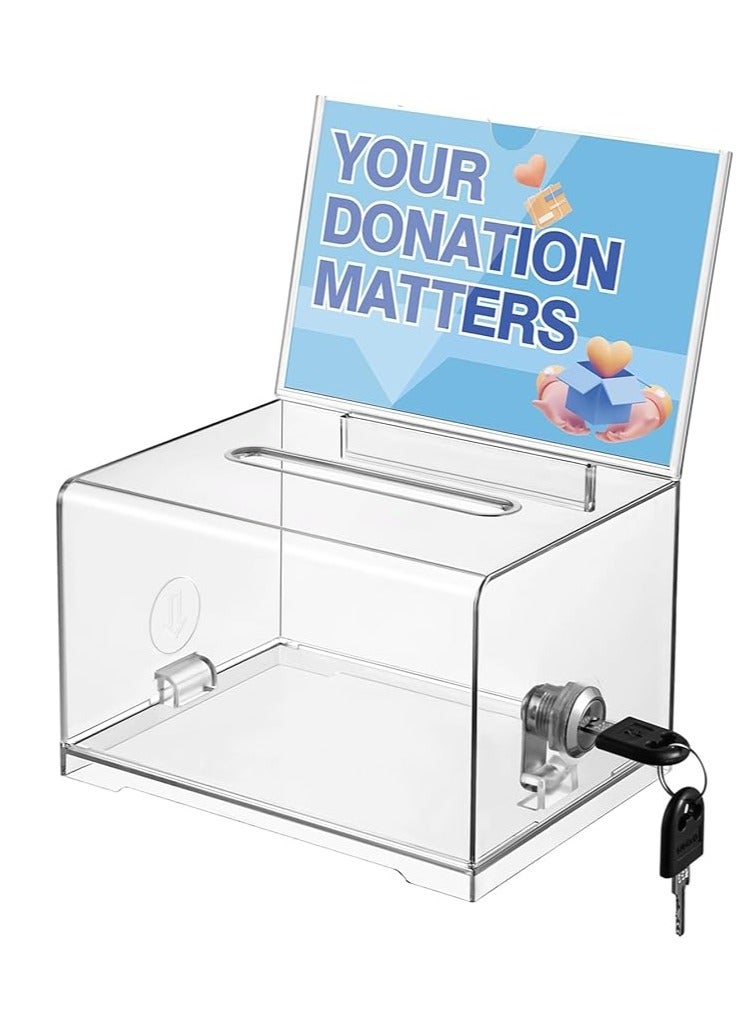 Terabyte صندوق رسم الاقتراحات/الأعمال/البطاقات الشفاف مع علامة وقفل - Image 1