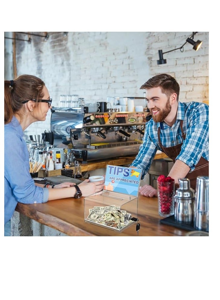 Terabyte صندوق رسم الاقتراحات/الأعمال/البطاقات الشفاف مع علامة وقفل - Image 3