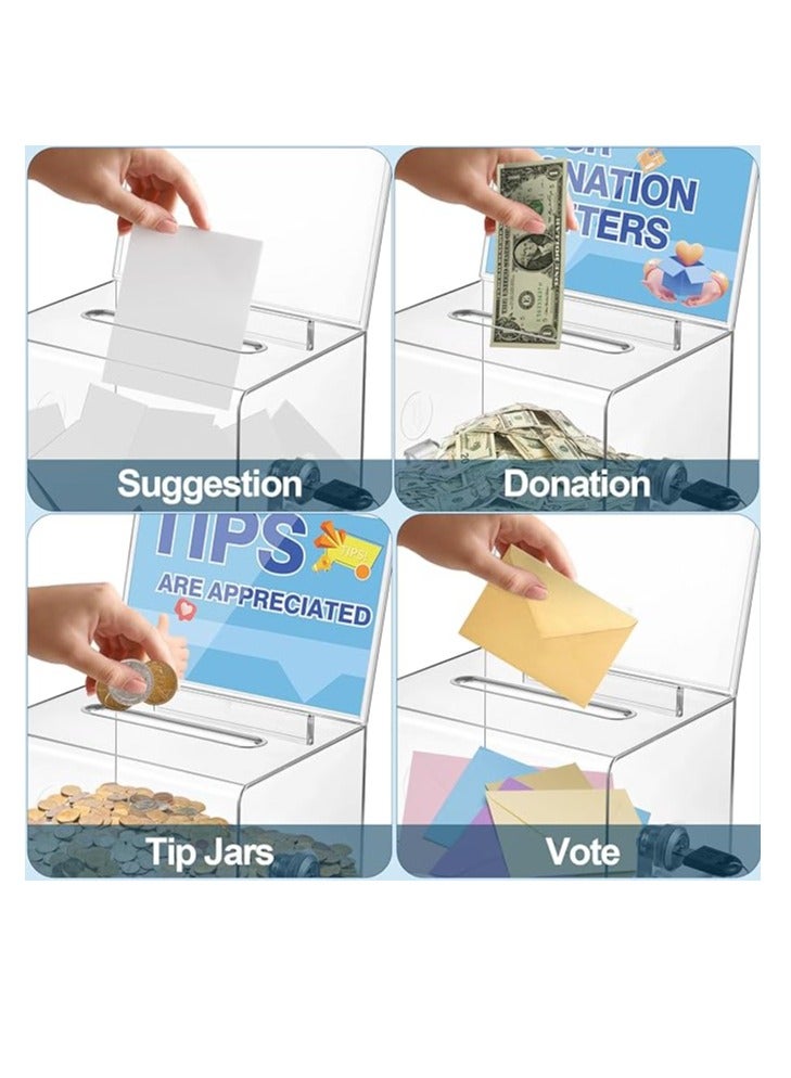 Terabyte صندوق رسم الاقتراحات/الأعمال/البطاقات الشفاف مع علامة وقفل - Image 4