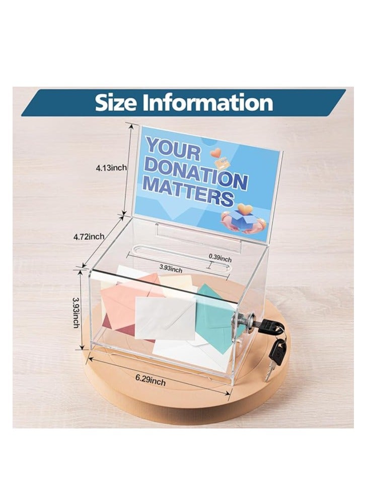 Terabyte صندوق رسم الاقتراحات/الأعمال/البطاقات الشفاف مع علامة وقفل - Image 2