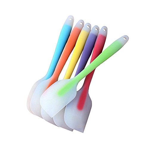 TOUGS 6 Pieces Silicone Spatulas, 11 inch Large Rubber Spatula with Stainless Steel Core, Heat-Resistant Non-stick Spatulas - Image 1
