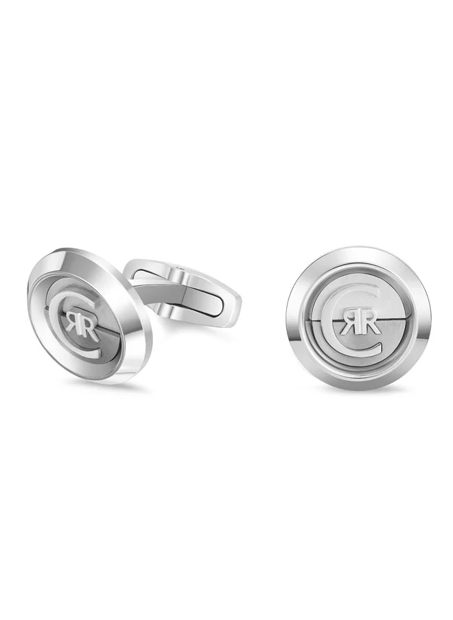 شيروتي 1881 Renato Two Tone Silver and Grey Cufflinks