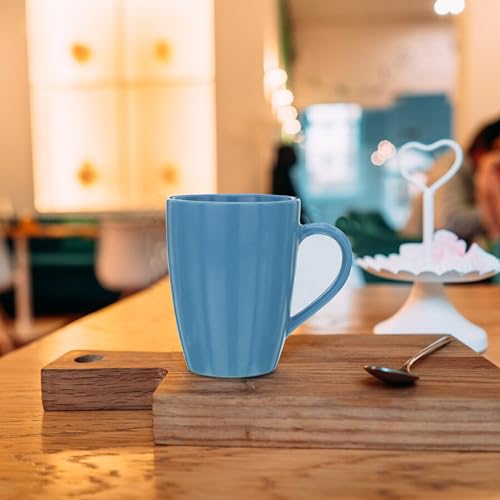 CRAF10 Exquisite Solid Ceramic Coffee Mugs - Light Blue Color,Microwave Safe- 340ml Capacity, Dishwasher & Freezer Safe - Image 2