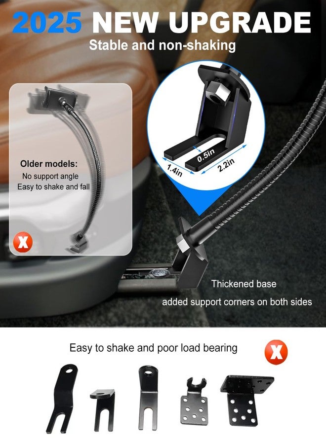 Kolasels Tablet Holder for Car or Truck Seat Rail Mount Long 19.7" Gooseneck Arm Heavy Duty Car Floor Tablet Stand for iPad Pro 12.9 Air Mini, Samsung Galaxy Tab, iPhone, More 4-13" Phones & Tablets - Image 5
