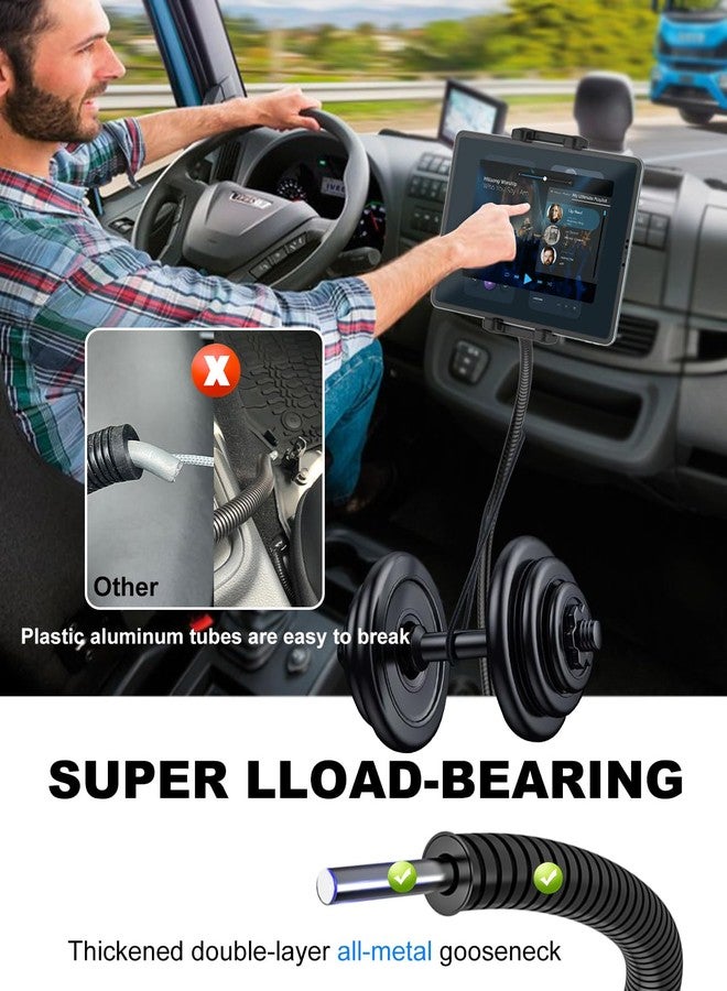 Kolasels Tablet Holder for Car or Truck Seat Rail Mount Long 19.7" Gooseneck Arm Heavy Duty Car Floor Tablet Stand for iPad Pro 12.9 Air Mini, Samsung Galaxy Tab, iPhone, More 4-13" Phones & Tablets - Image 4
