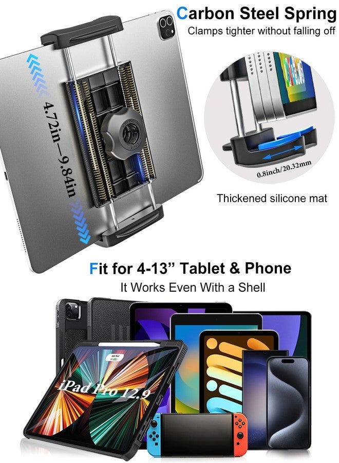 Kolasels Tablet Holder for Car or Truck Seat Rail Mount Long 19.7" Gooseneck Arm Heavy Duty Car Floor Tablet Stand for iPad Pro 12.9 Air Mini, Samsung Galaxy Tab, iPhone, More 4-13" Phones & Tablets - Image 2