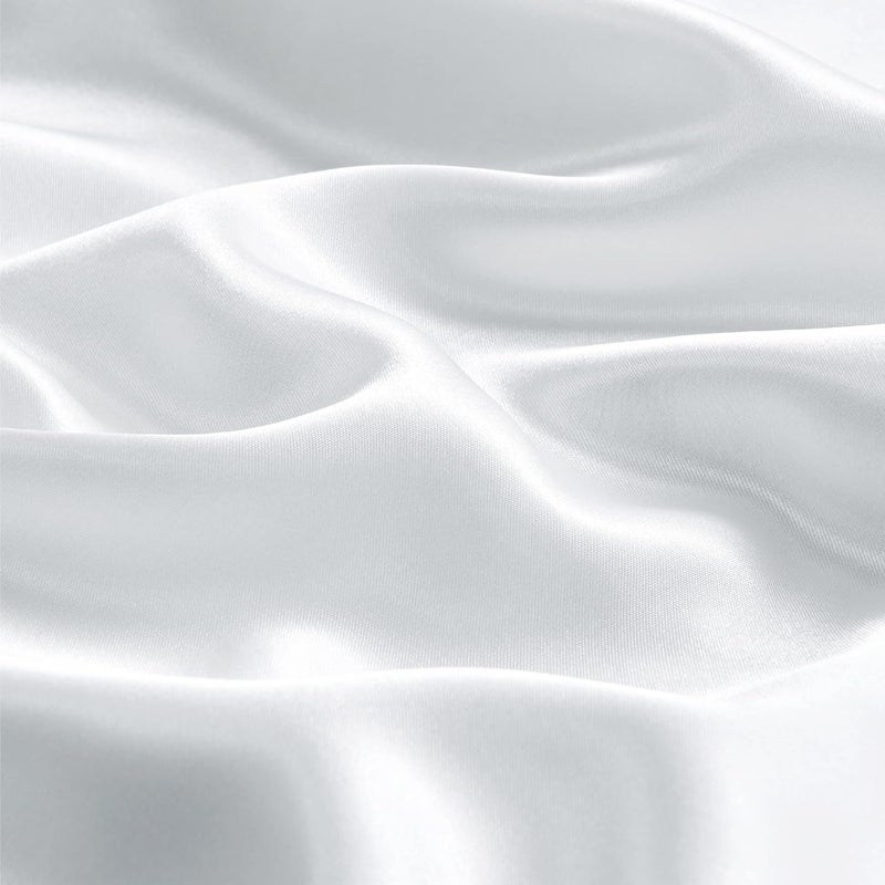 BEDELITE Multiple design variants Satin Pillowcase with Zipper, White King Size Pillow Cases Set of 2, Super Soft and Cooling Similar to Silk Pillow Cases, Gift for Women Men(20x36 Inches) Long term storage compatible - Image 3