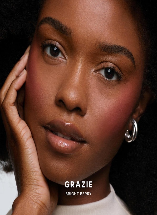 Saie SuperSuede Baked Blush - Talc-Free Powder Blush for All Day Wear - Enriched with Plant-Derived Squalane + Glycerin to Help Moisturize Dry Skin - Grazie (.01 Ounce) - Image 2