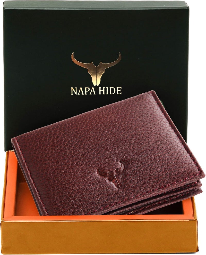Napa Hide ® Mens Leather Wallet (Maroon) - Image 5
