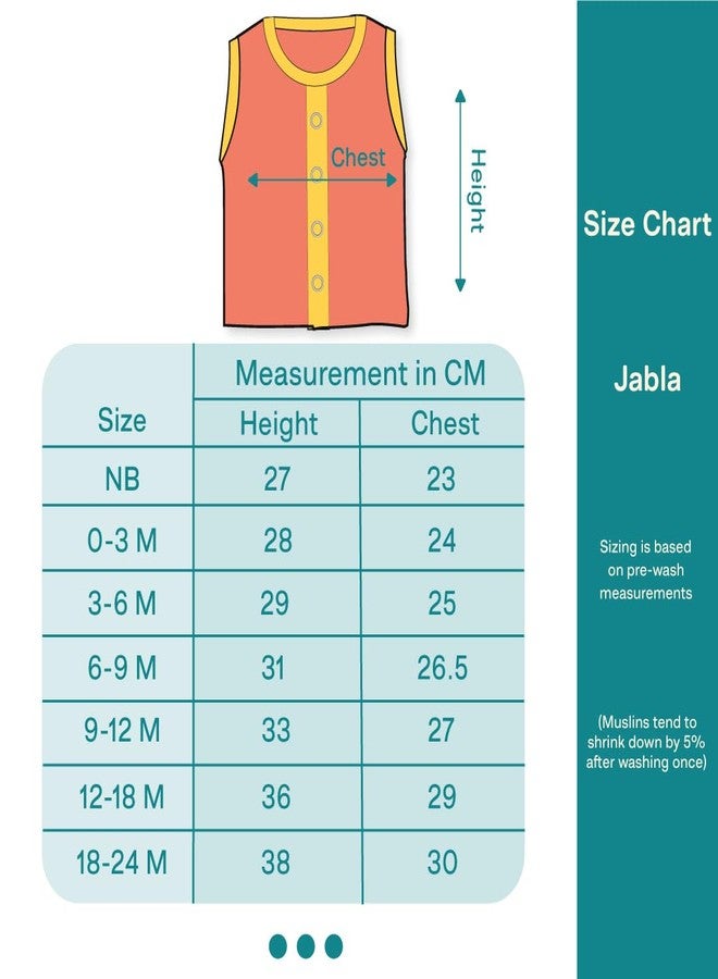 A toddler thing - 100% Organic Cotton Muslin Jabla & Shorts | Woodlander | White Jhabla | Size - Newborns | for Boys & Girls | Comfy Jabala | Sleeveless Vest | Baby Products | Casual Clothing - Image 3