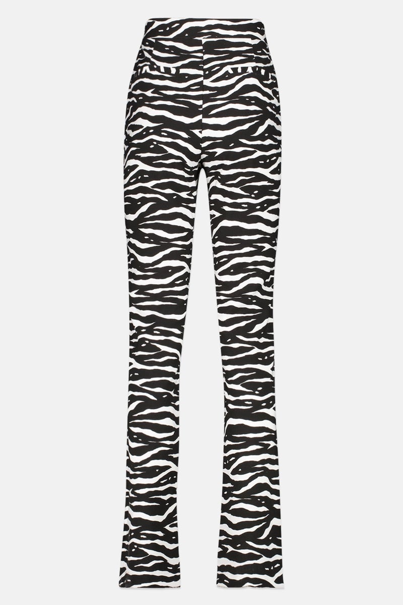 NA-KD Women Regular Fit Animal Print Straight Leg Pants, Multicolor - Image 4