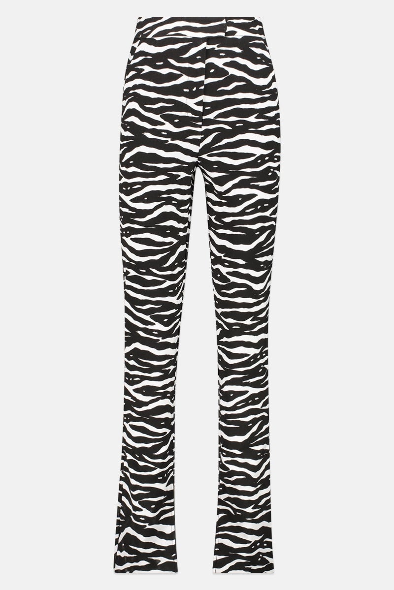NA-KD Women Regular Fit Animal Print Straight Leg Pants, Multicolor - Image 3