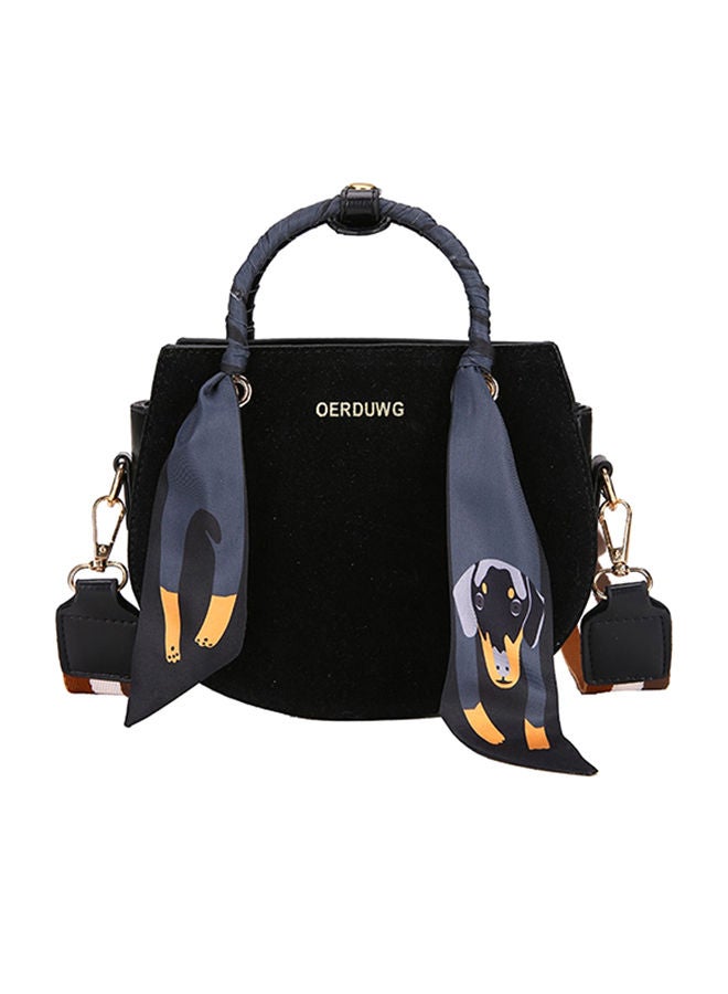 NIBEMINENT Scarf Decor Fashion Light Weight Satchel Black