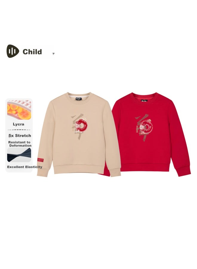 Souhait Waterbaby Boys' Pullover Sweatshirt  Spring New Red Crew Neck Big Kids Top Mall Same Style - Image 1