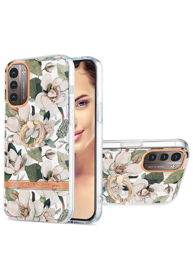 اس-توب جراب لهاتف Nokia G21 / G11 Ring IMD Flowers TPU - Image 1
