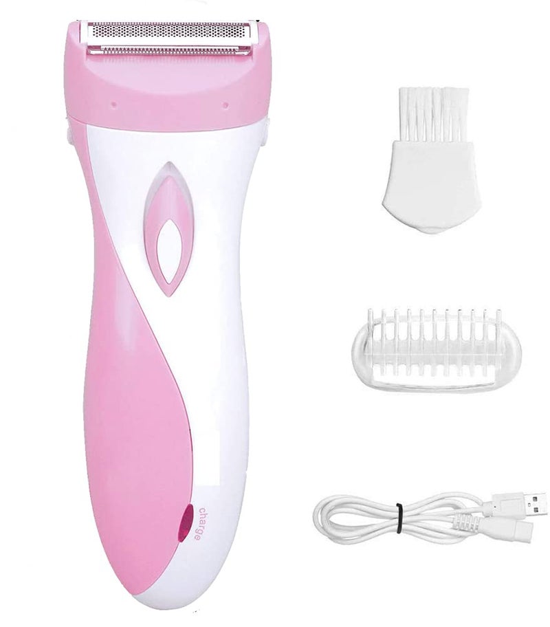 Evolt آلة إزالة الشعر القابلة لإعادة الشحن بدون ألم لإزالة شعر الجسم، ماكينة حلاقة مزدوجة للذراعين، خط البيكيني، اليدين والساقين للرجال والنساء، آلة إزالة الشعر للنساء (وردي) - Image 1