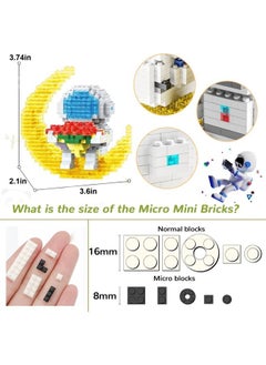 LELE BROTHER 406-Piece Sitting on The Moon Astronaut Mini Building Sets, Micro Blocks Cool Small Toys with Led Lighting Kit, Brick Construction Series Assembling Building Blocks Early Intelligent Toys  - Image 2