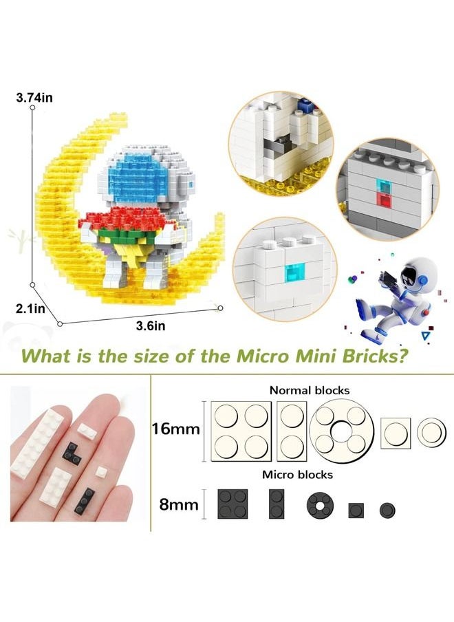 LELE BROTHER - 406-Piece Sitting on The Moon Astronaut Mini Building Sets, Micro Blocks Cool Small Toys with Led Lighting Kit, Brick Construction Series Assembling Building Blocks Early Intelligent Toys - Image 1