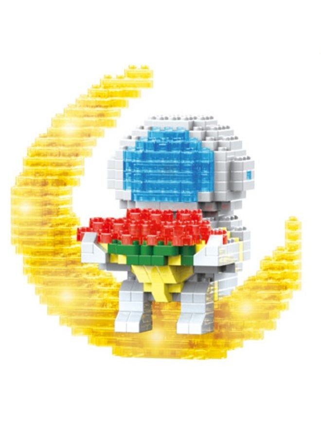 LELE BROTHER - 406-Piece Sitting on The Moon Astronaut Mini Building Sets, Micro Blocks Cool Small Toys with Led Lighting Kit, Brick Construction Series Assembling Building Blocks Early Intelligent Toys - Image 1