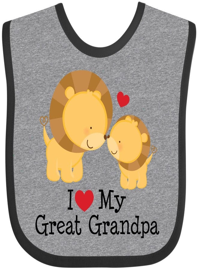 inktastic I Love My Great Grandpa Baby Bib Heather and Black 1d8e8 - Image 1