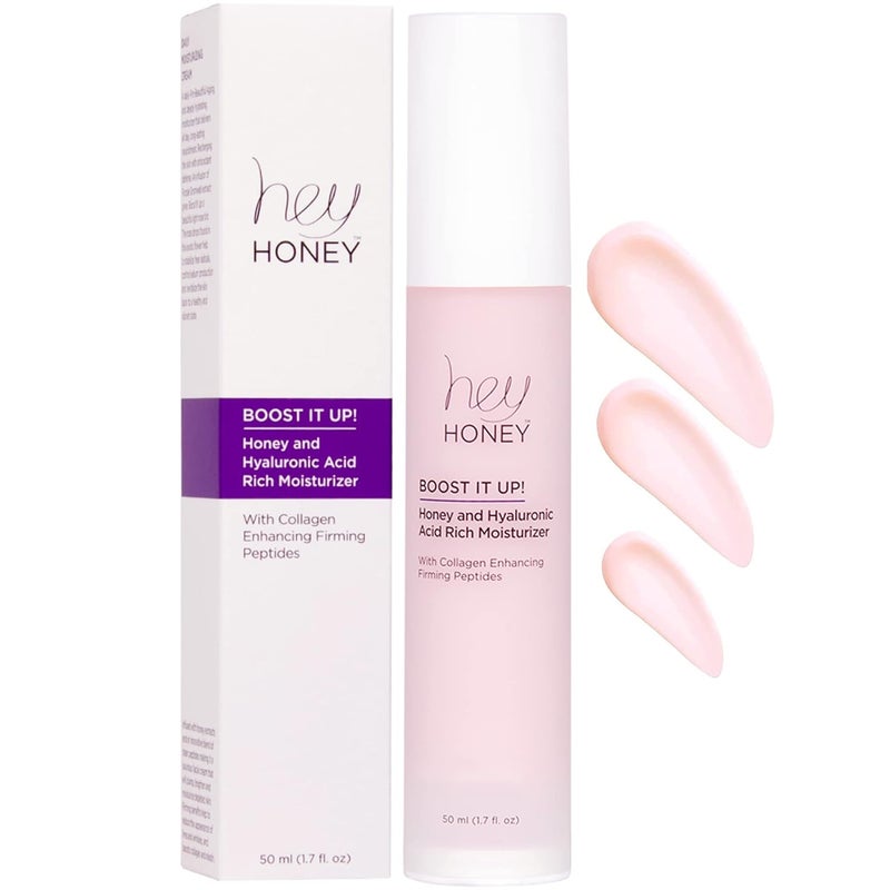 Hey Honey Skincare Boost It Up Honey Extract  Hyaluronic Acid Rich Moisturizer  Targets Premature and Advanced Signs of Aging  Cruelty Free Clean Ingredients and Paraben Free  17 Oz