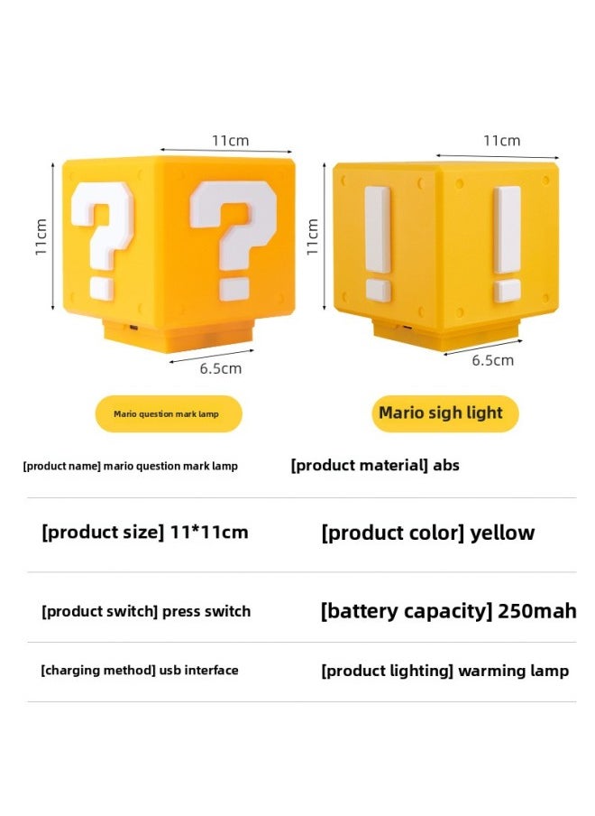 Generic Mario Colorful Question Mark Sound LED Night Light USB Rechargeable Atmosphere Lamp For Bedroom Competition Room Bedroom-Light Color:Exclamation Mark Light 1 500 MA  - Image 5