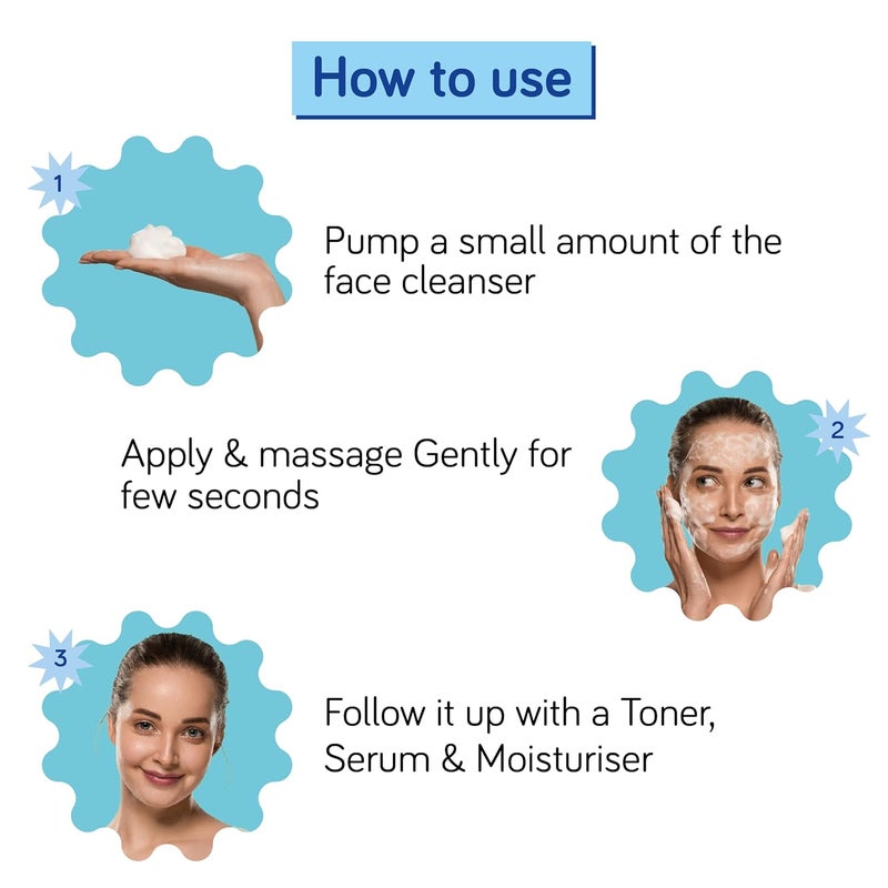 Moody 7D Hydro Burst Foaming Face Wash with Hyaluronic Acid Coconut Deep Pore Cleansing Face Wash for Glowing Skin NonDrying Gentle Cleanser Sulphate Free Vegan Men Women80 ml - Image 4