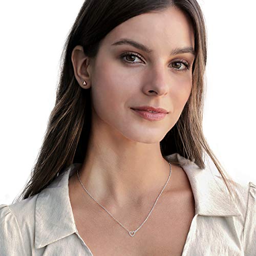 PAVOI Rhodium Plated Cubic Zirconia Heart Necklace | Cute Dainty Love Pendant Necklaces for Women - Image 5