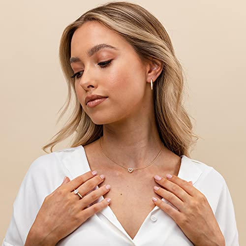 PAVOI Rhodium Plated Cubic Zirconia Heart Necklace | Cute Dainty Love Pendant Necklaces for Women - Image 2
