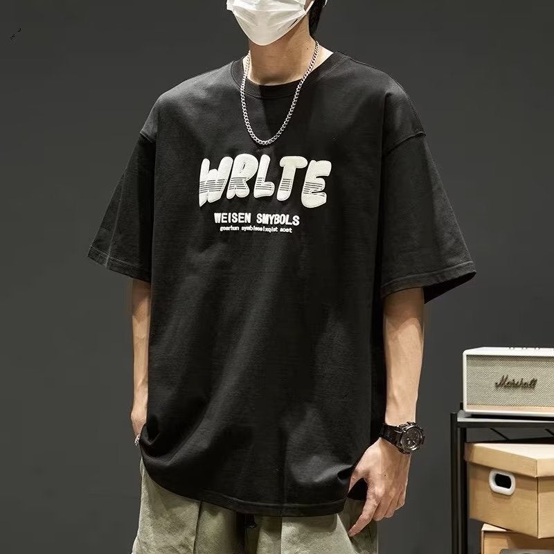 Short-sleeved T-shirt Men's Teenager Japanese Style Trendy Brand Letter Printed Half-sleeved Top Summer Trendy All-match Trendy T-shirt - Image 4