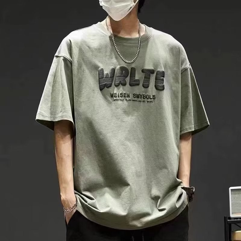 Short-sleeved T-shirt Men's Teenager Japanese Style Trendy Brand Letter Printed Half-sleeved Top Summer Trendy All-match Trendy T-shirt - Image 2