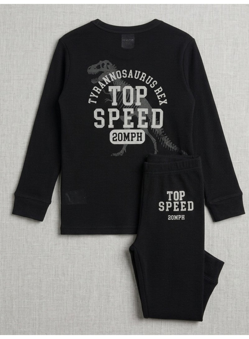 طقم بيجاما ربيعي للأولاد، ملابس نوم ناعمة ومريحة للأطفال بعمر سنتين ملابس نوم خفيفة الوزن ومريحة، مثالية لوقت النوم المريح والاستخدام اليومي - Image 2