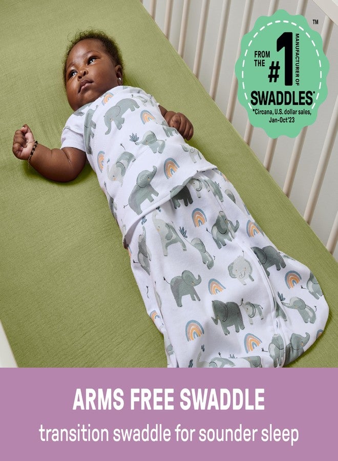 Ingenuity Arms Free Transitional Baby Swaddle, Size 3-6 Months, 14-18 Pounds, Arms Swaddled in or Out, 1.0 TOG - Dashed Lines - Image 2