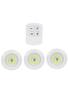 ELTRAZONE LED COB Night Light Set – 3 Pcs Battery Powered Wireless LED Disc Lamp with Remote Control, Dimmable, Adjustable Brightness, Wireless Night Lights for Bedroom, Hallway, Closet, and More  - Image 4