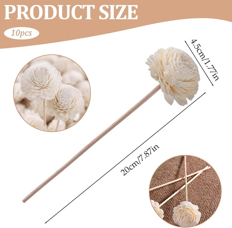 2-inch Chrysanthemum-Shape Reed Diffuser Sticks Home Office Bathroom Aromatherapy Decorative Piece Beige - Image 3