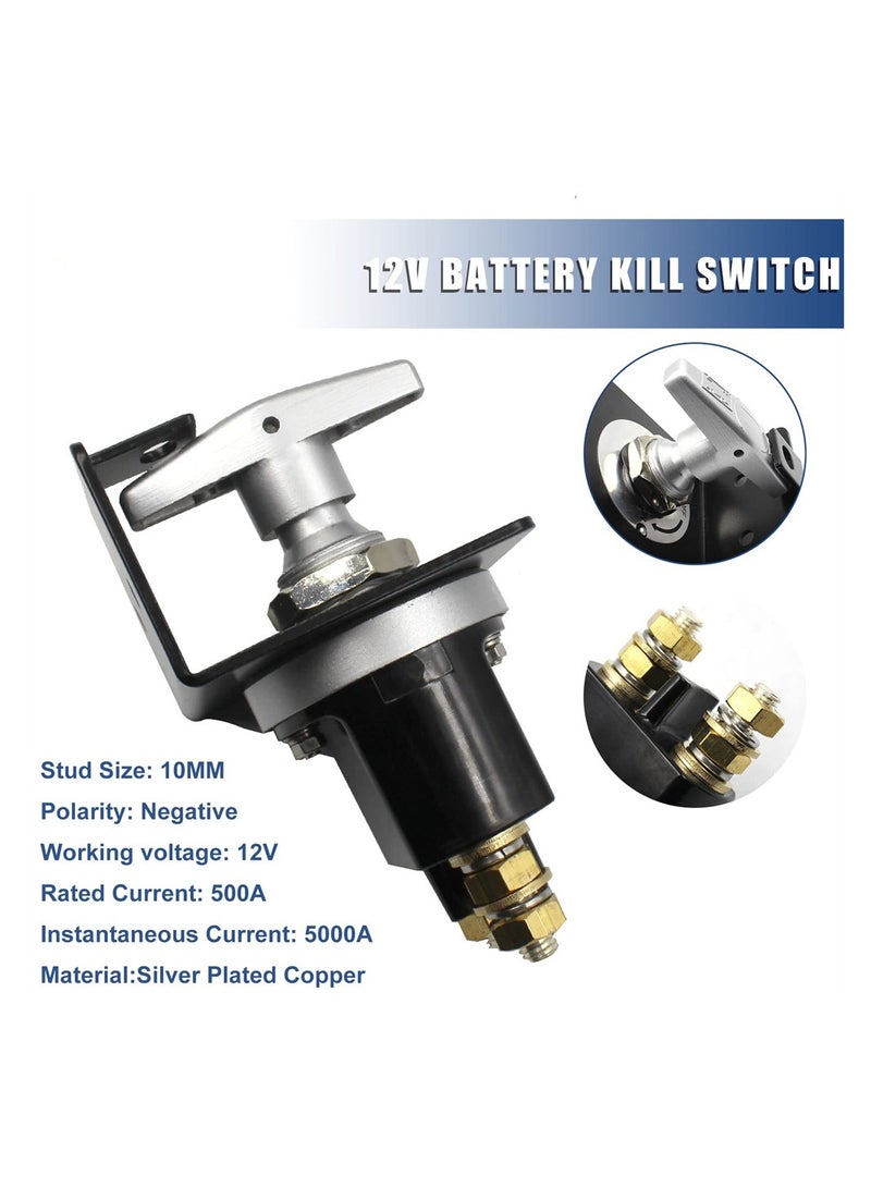 Battery Disconnect Switch, Disconnect Switch with Lockout Plate Fits Negative Battery Doctor Replace 20247, 12-36V Battery Kill Switch Fixed Handle Isolator for Car, Auto, RV and Boat - Image 3