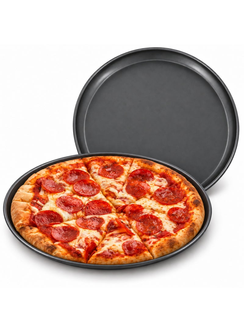 Oneida Bliss 16 Inch Pizza Pan, Metallic Black, Heavy-Duty Carbon Steel, Whitford Non-Stick Silicone Coating, Oven Safe up to 400°F - Image 1