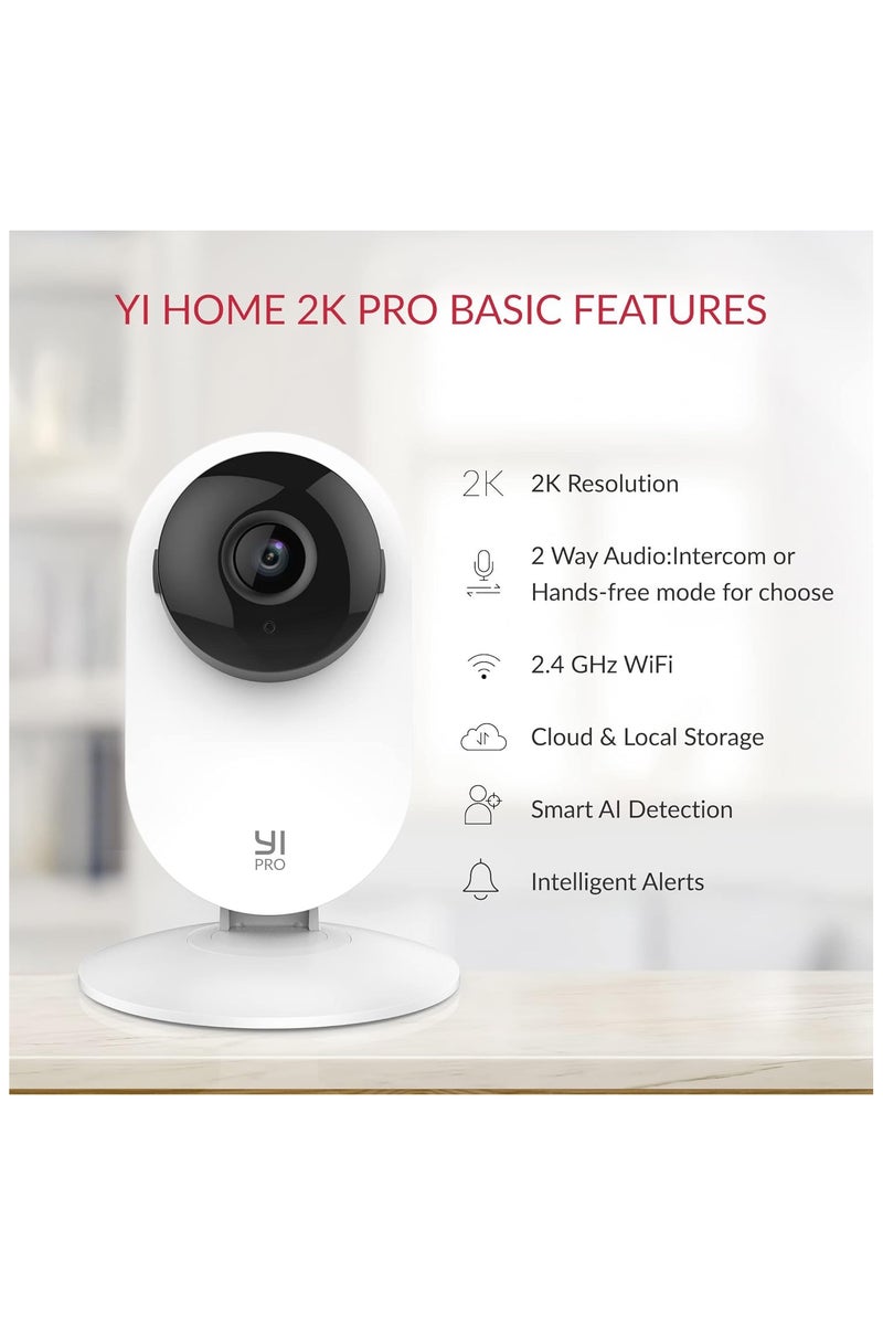 YI Technology YI Y4 Pro 2K Home Security Camera, 2.4Ghz Indoor Camera with Person, Vehicle, Animal Detection, Phone App for Baby, Pet, Dog Monitoring, Compatible with Alexa and Google Assistant - Image 2